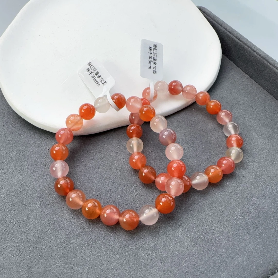 南红玛瑙多宝圆珠手串9mm多样性发一