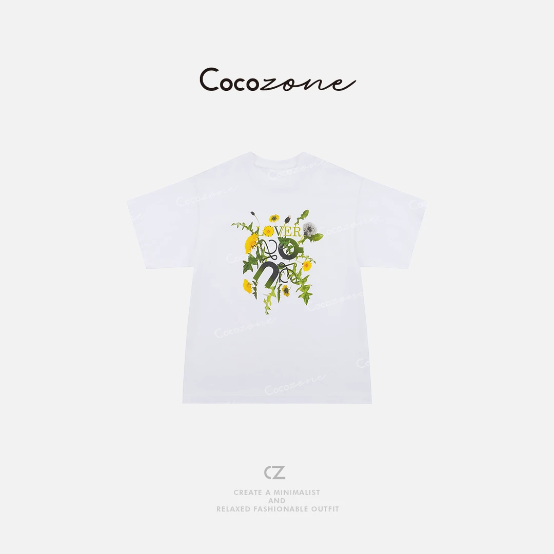COCO ZONE 刘一一 “蒲公英”100棉圆领简约贴合T恤CD2A1289