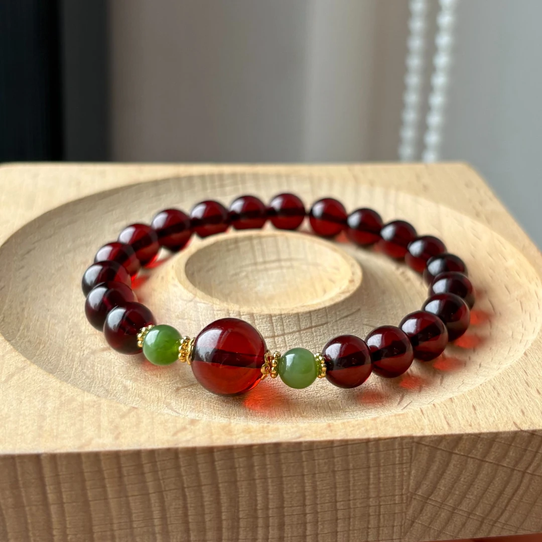 普陀山 血珀单圈手串-112