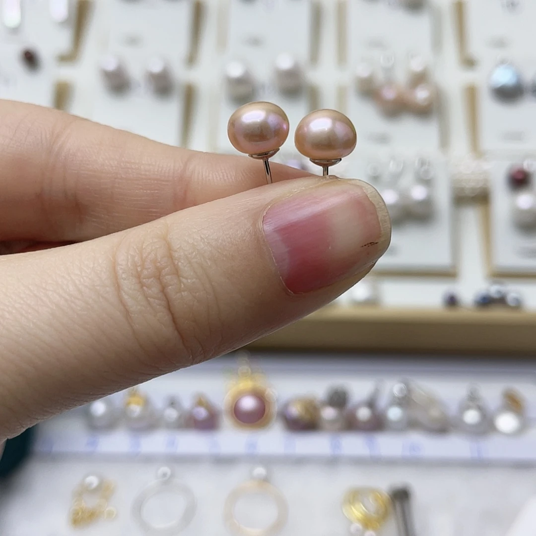 会***龟银S925镶嵌淡水珍珠耳饰