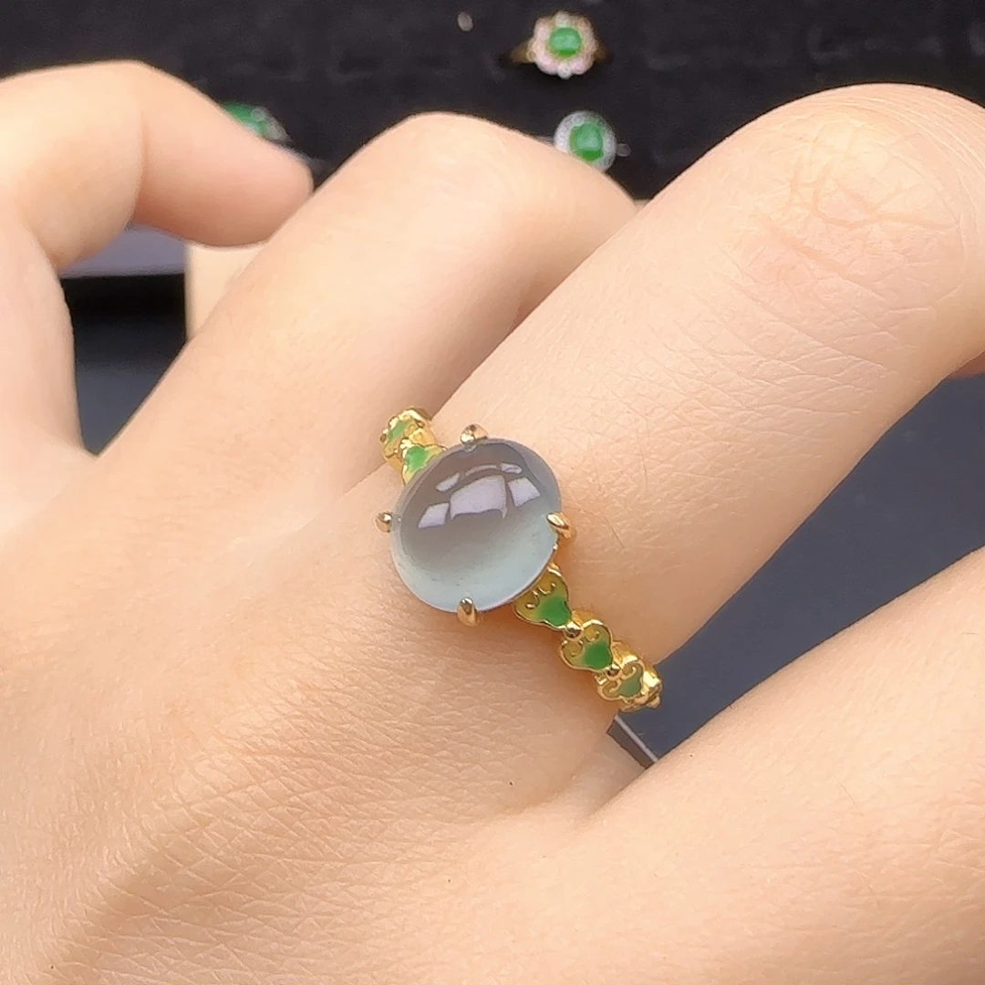 银S925镶嵌戒指翡翠