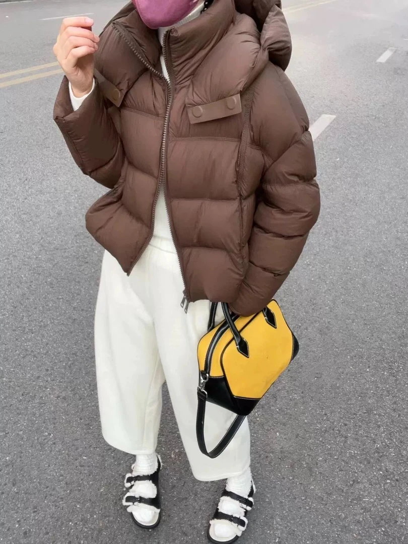 2025新款外套女长款羽绒优质服连帽御寒中长款-1203