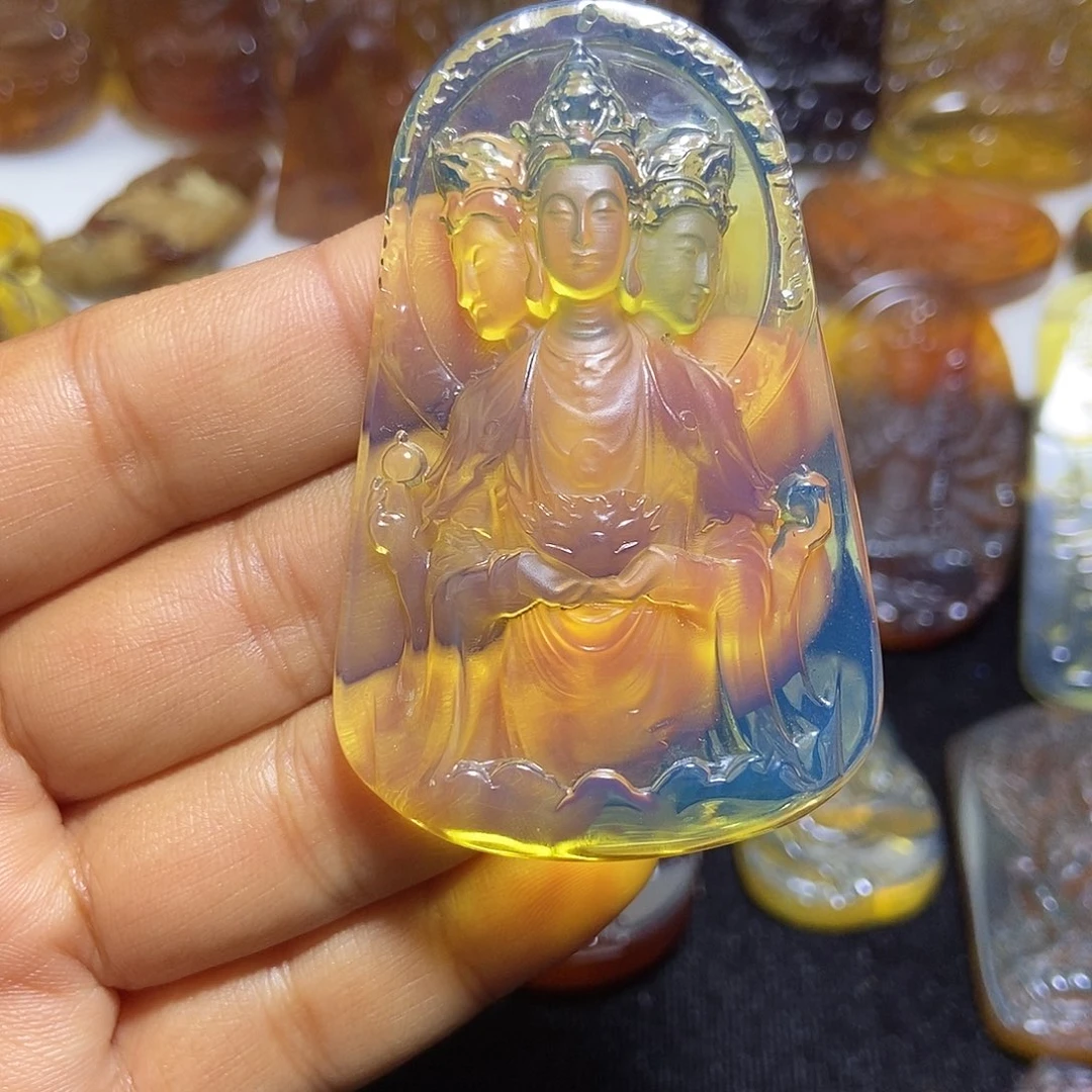 琥珀未镶嵌颈饰缅甸天然琥珀吊坠