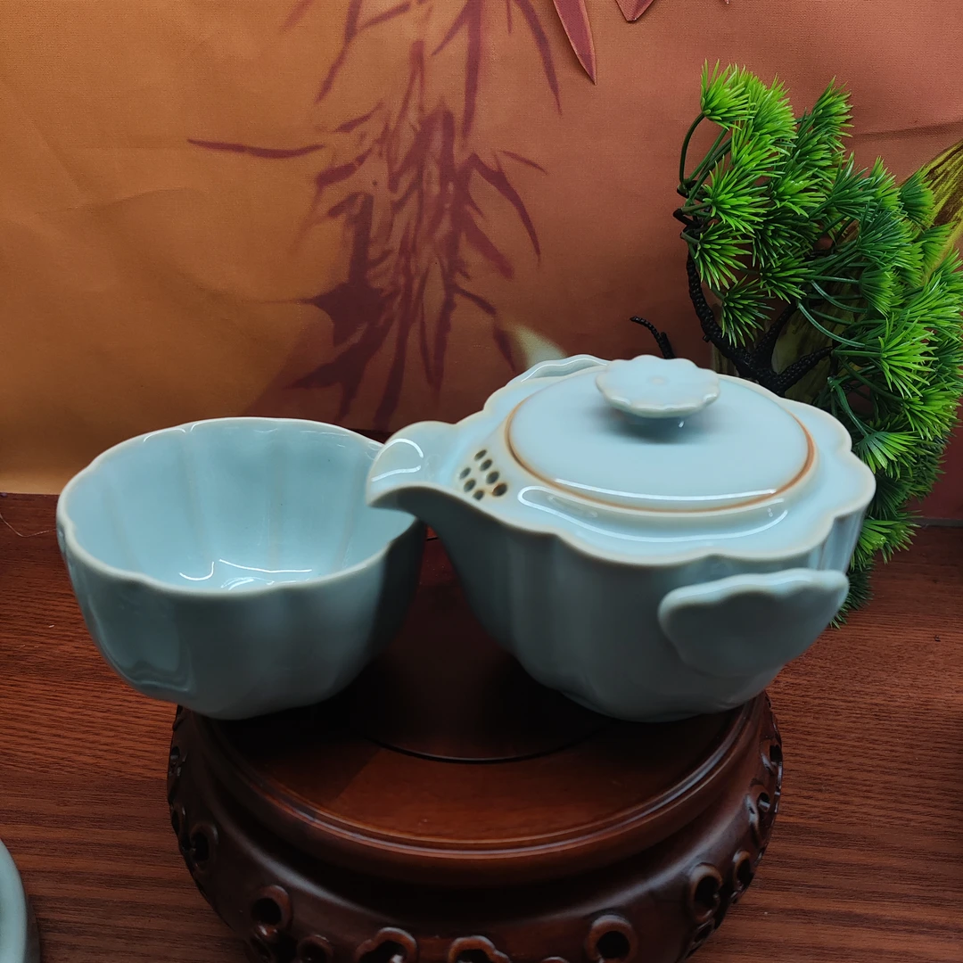 正宗原矿玛瑙釉，快客套，一壶一杯，全品无暇