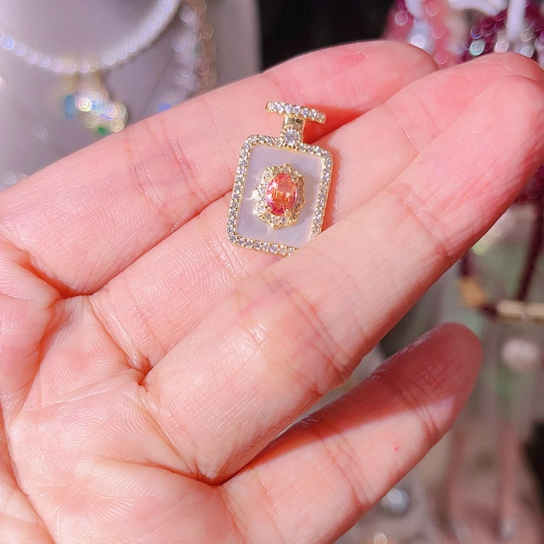 彩色蓝宝石颈饰银S925镶嵌