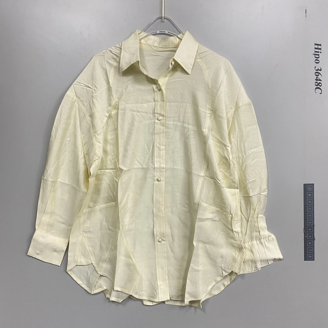 2502064法系小众宽松衬衫女百搭休闲25夏季新品显瘦