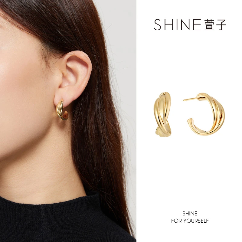 铜合金耳饰 {春季新款}萱子丝带气质轻奢女孩时尚百搭系列C圈
