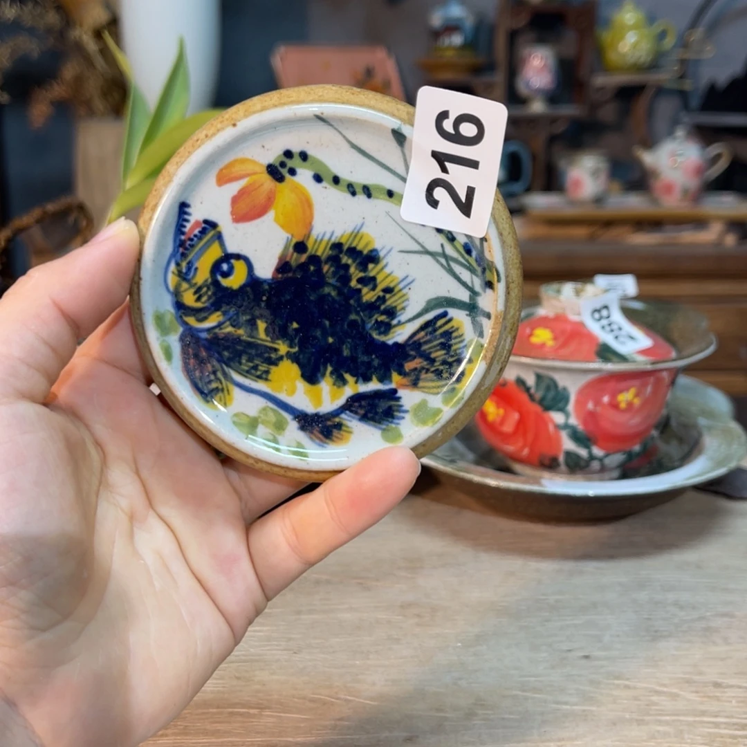 壶素浅陶瓷手工手绘