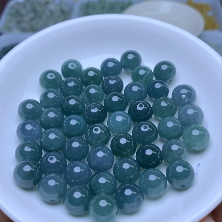 翡翠散珠卡10冰蓝水10个