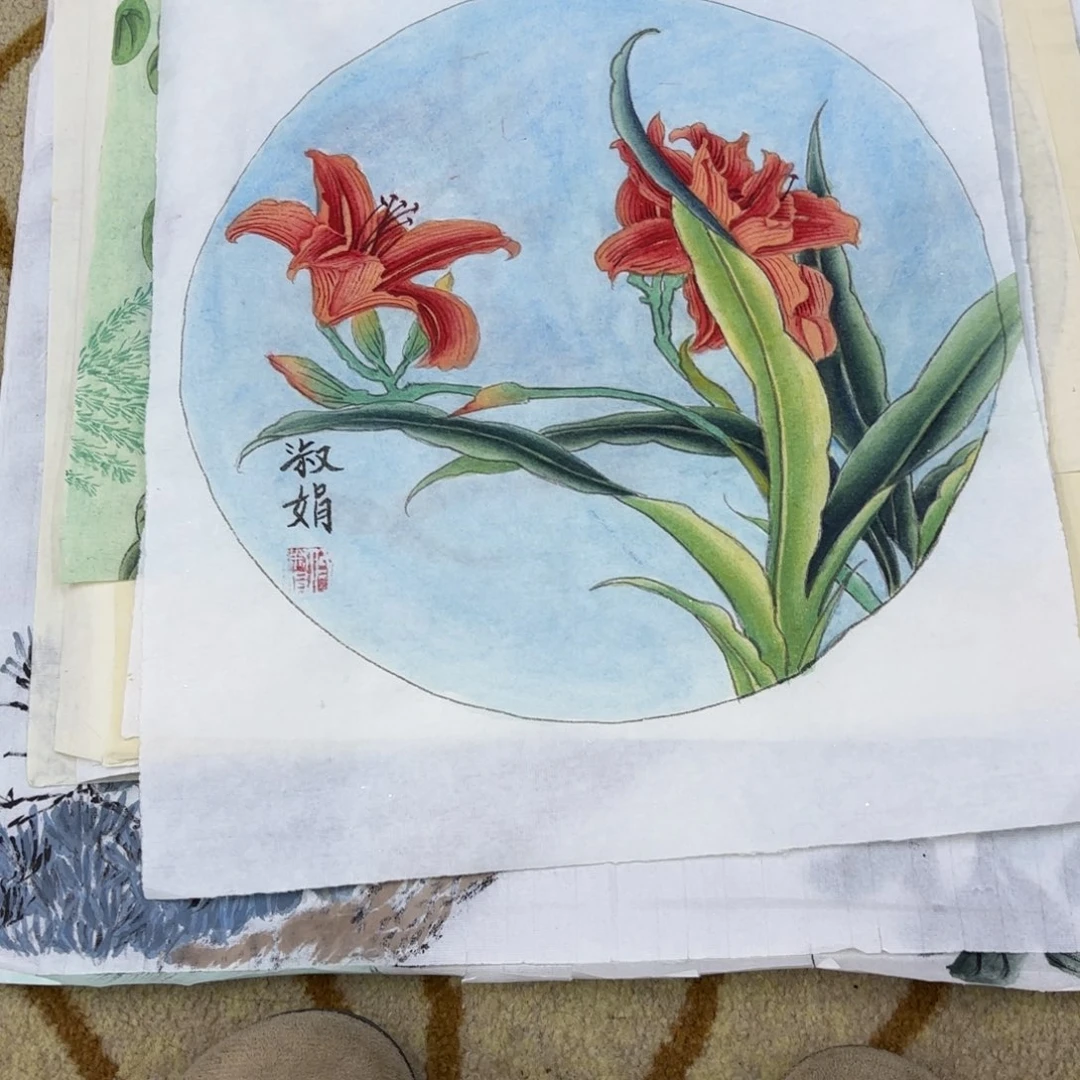 国画刘淑娟斗方作品童