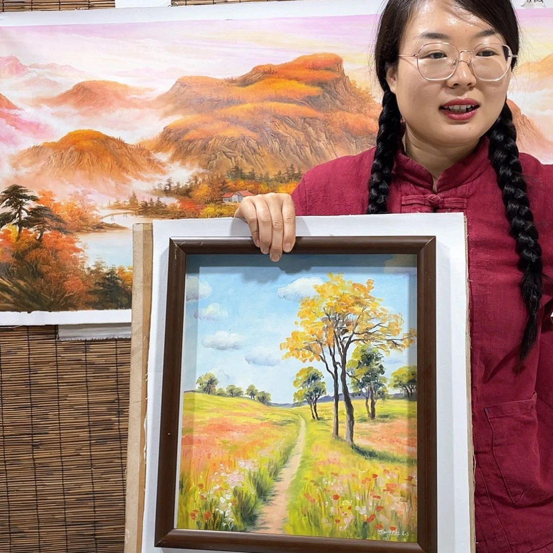 油画恭喜竞拍成功薇爽