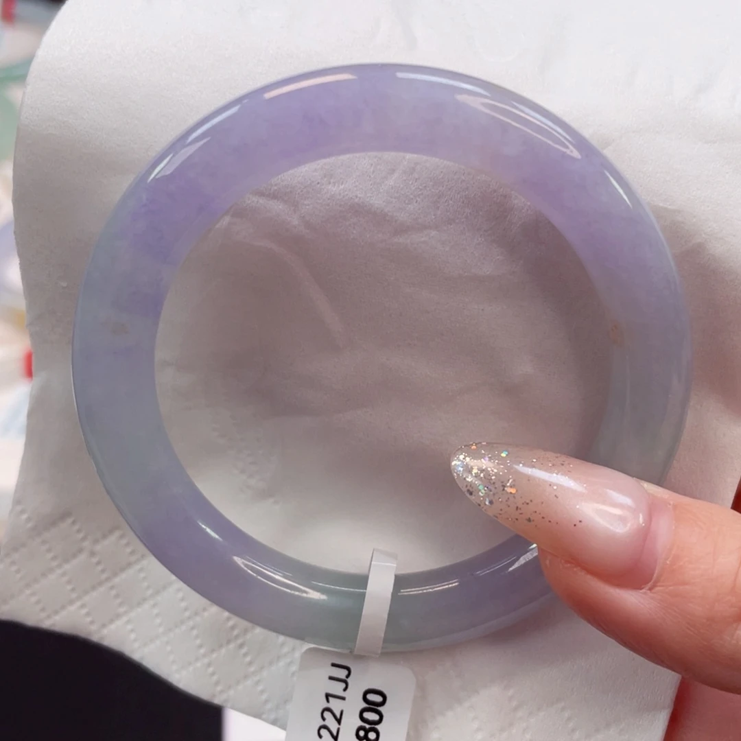 未镶嵌手镯翡翠53精致糯冰明艳清新晚霞紫13号