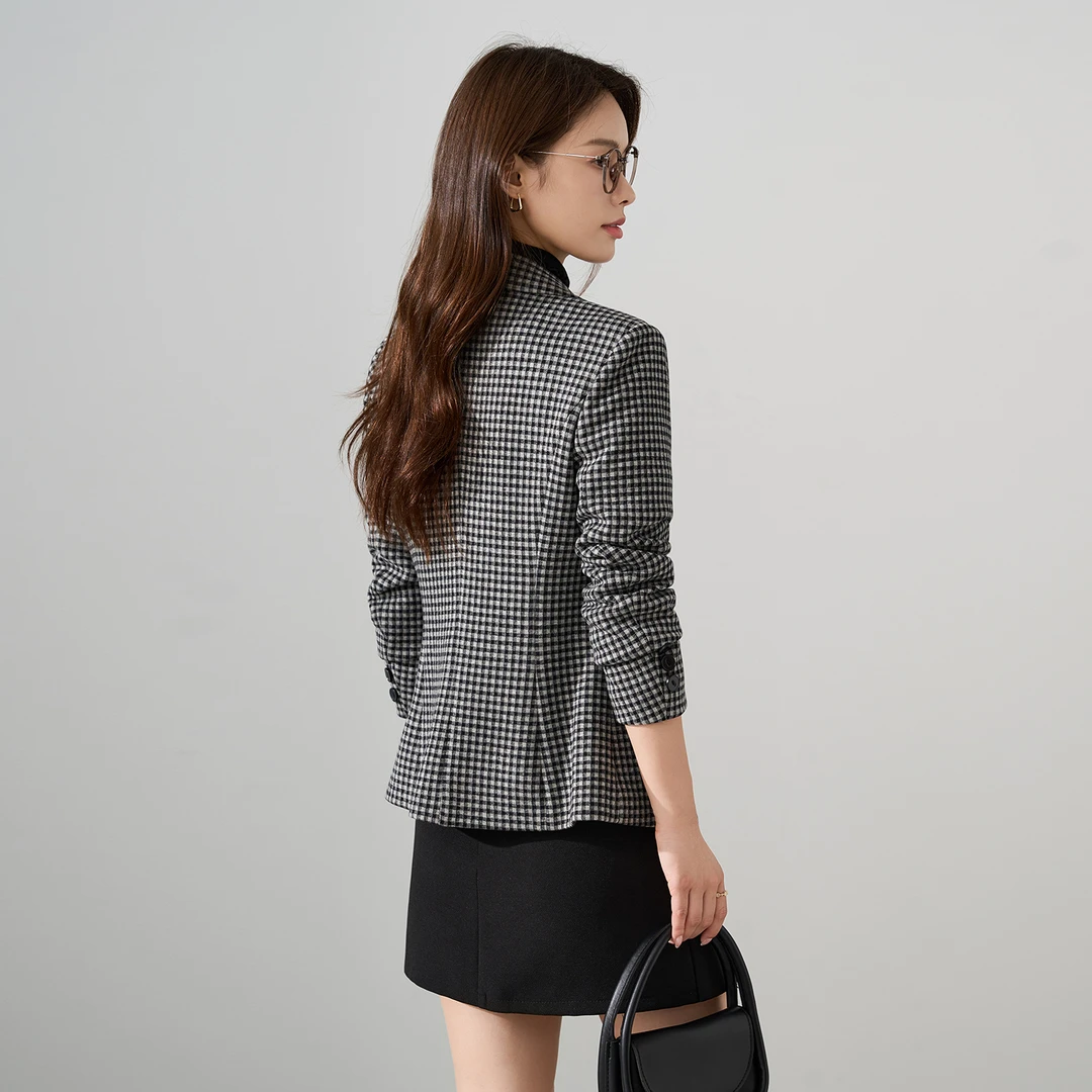 名媛风休闲职业装秋冬新款长袖西装外套女气质宴会出席时尚25618