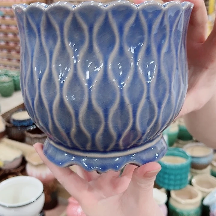 有孔.凑单10元陶瓷花盆发货！