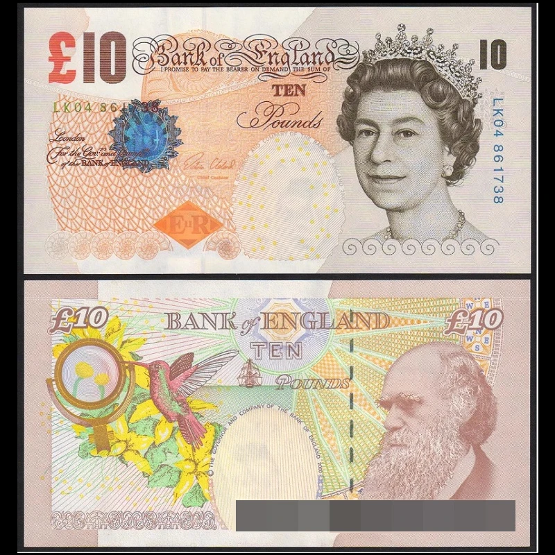 全新UNC 英国10镑 2000年 女王版 欧洲纸币 真品收藏