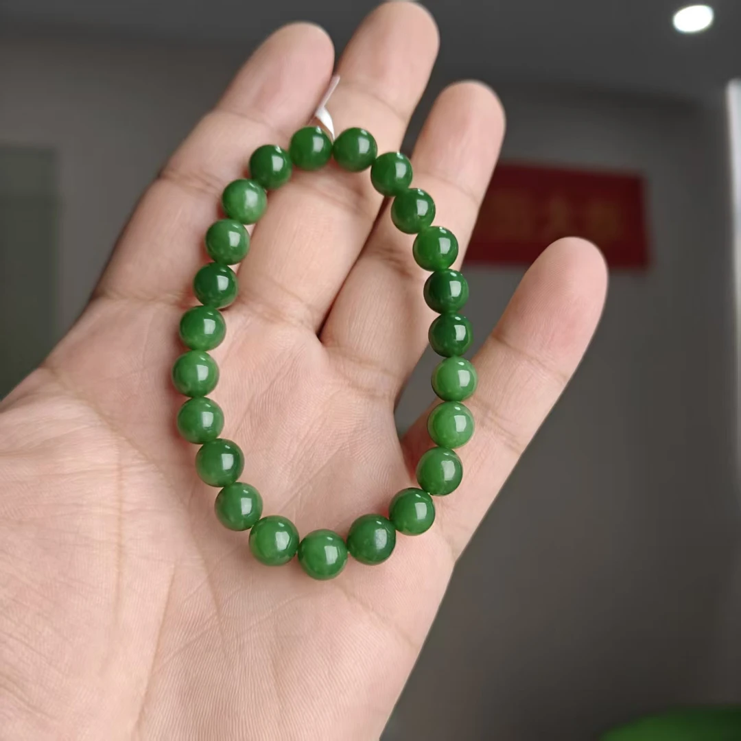 约8mm碧玉圆珠单圈手串