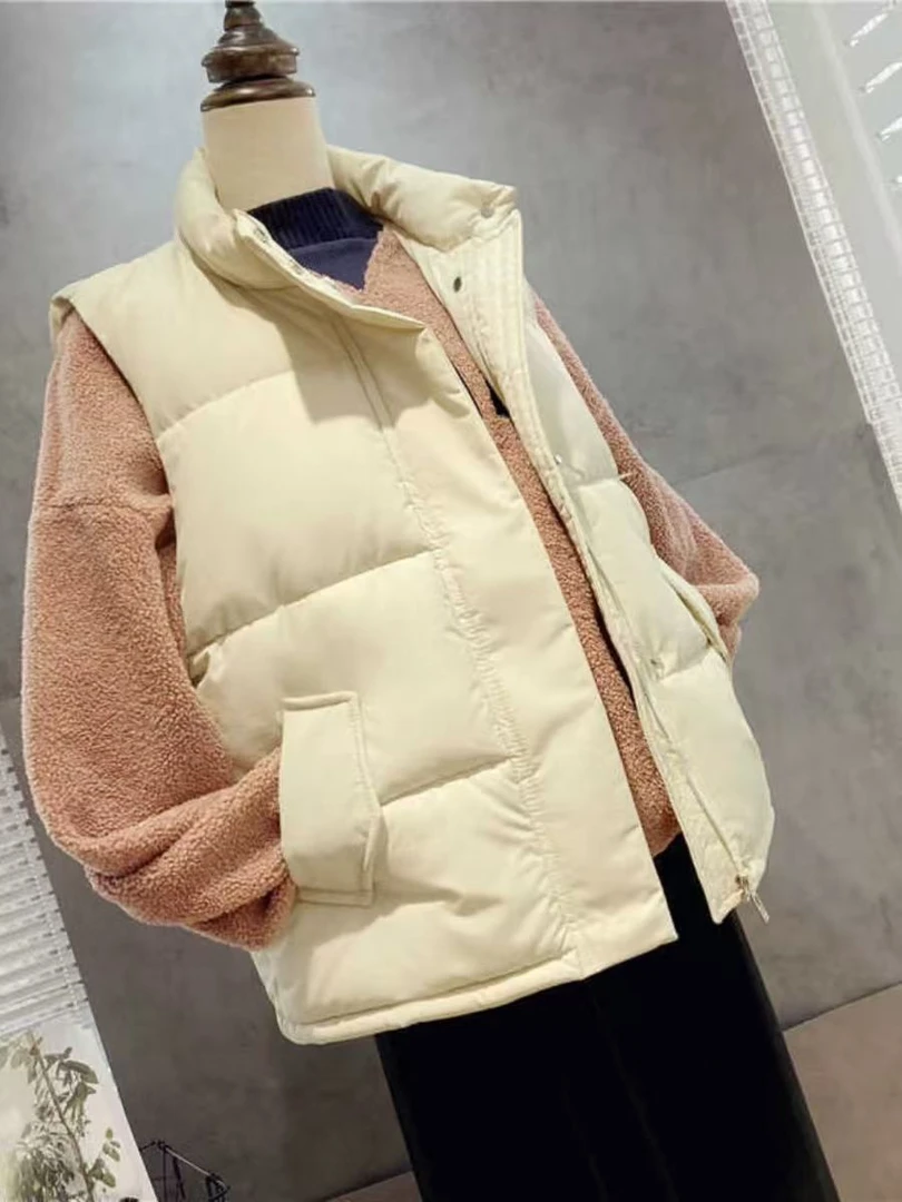 秋冬2025新款大码马甲女立领棉服加厚坎肩背心保暖马夹外套潮2210