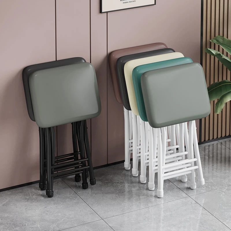 折叠休闲椅办公椅培训电脑椅家用简约靠背椅电脑塑料折叠便携凳