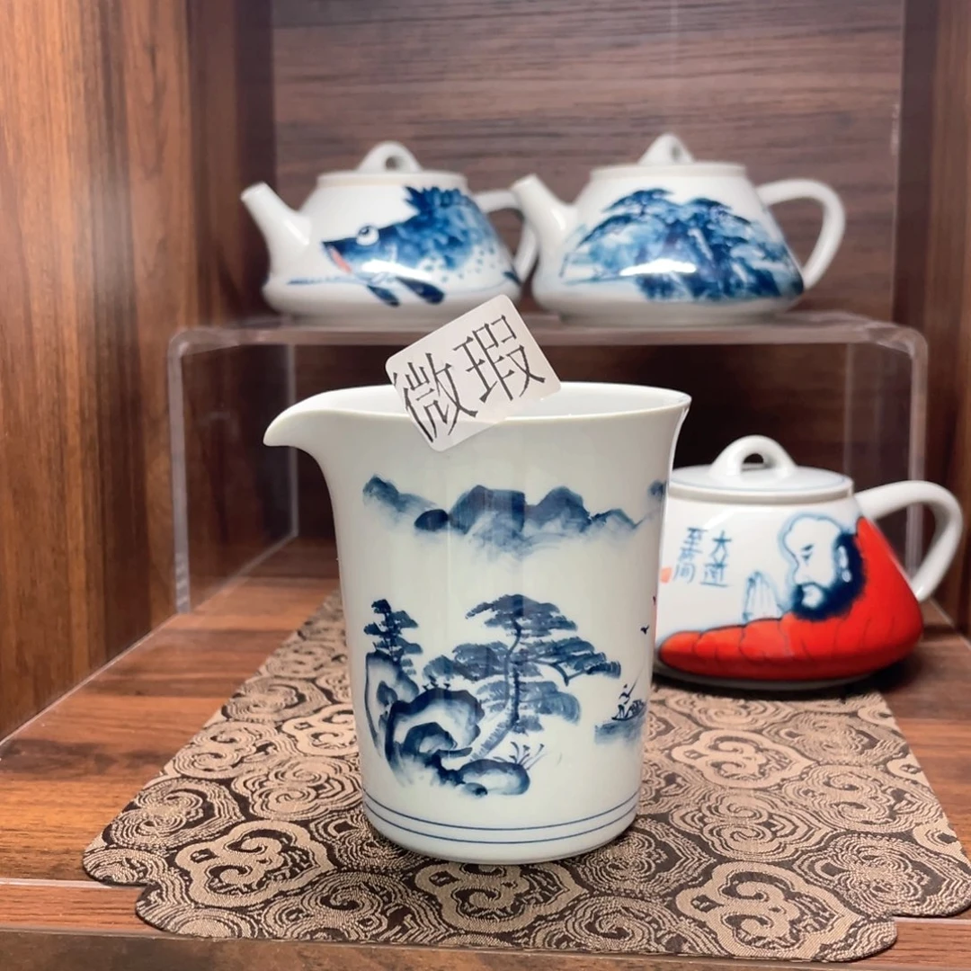 釉下彩纯手绘有瑕
