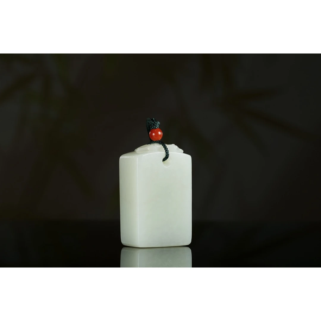 A038 和田玉竹报平安方章（80g）