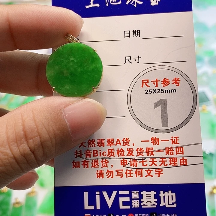 【闪购商品】翡翠颈饰18K金镶嵌静*翡翠