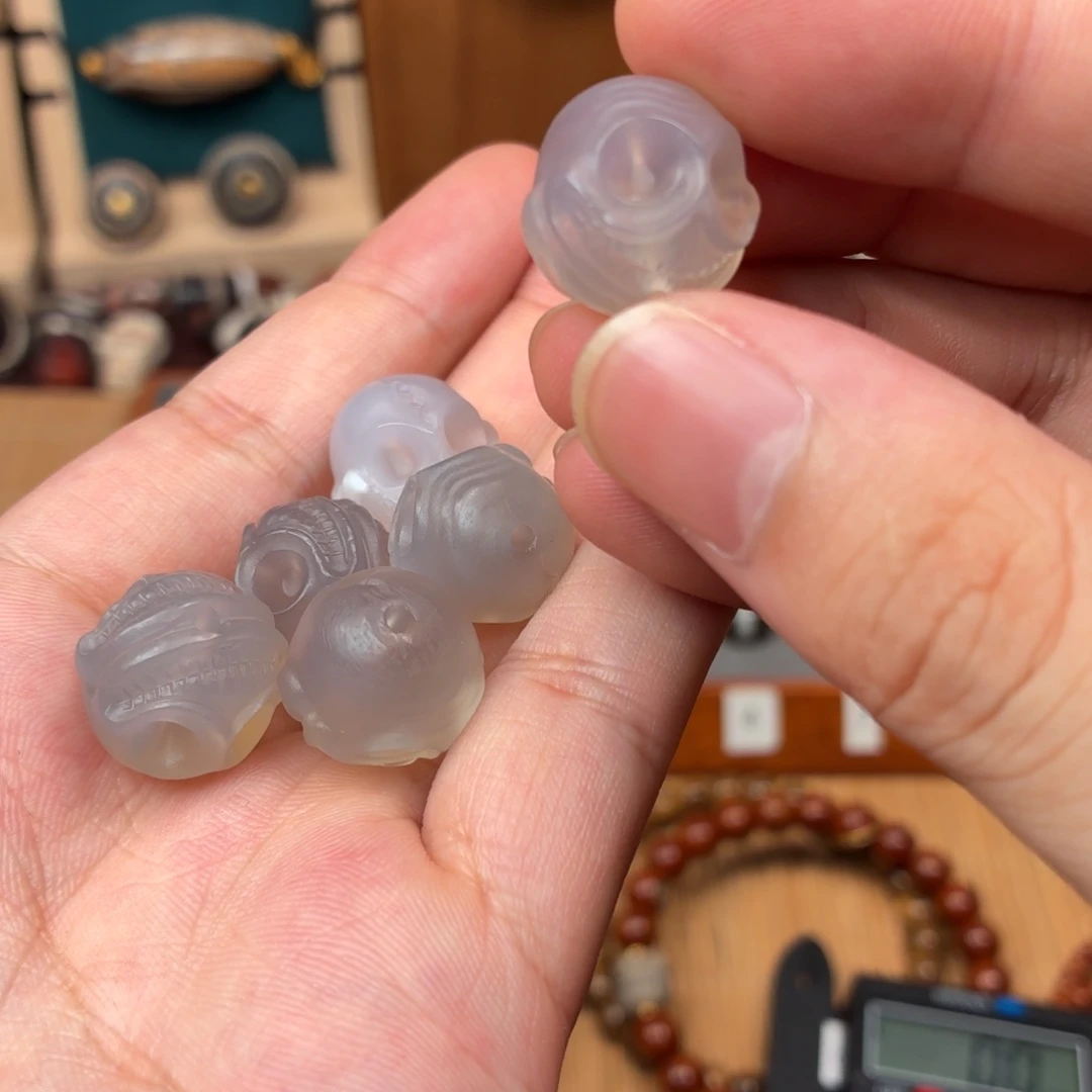 玛瑙/玉髓未镶嵌配饰双面喜主8号