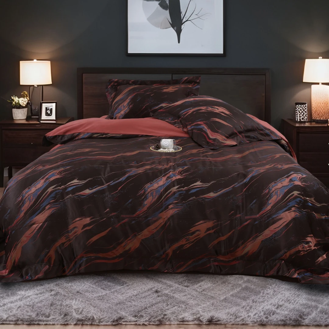 暗夜星河-高级小众原创设计感工艺款色织大提花床上套件四件套