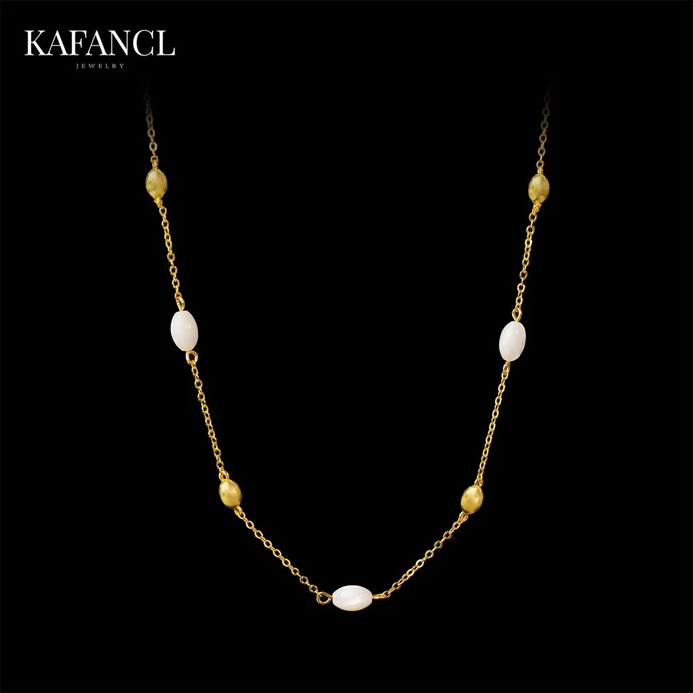 红楼 链子925银 镀K金 珠珠锁骨链项链 ZR-B802