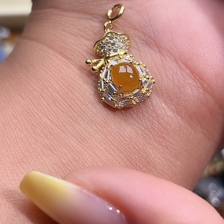 翡翠银S925镶嵌戒指缅甸天然A货翡翠吊坠