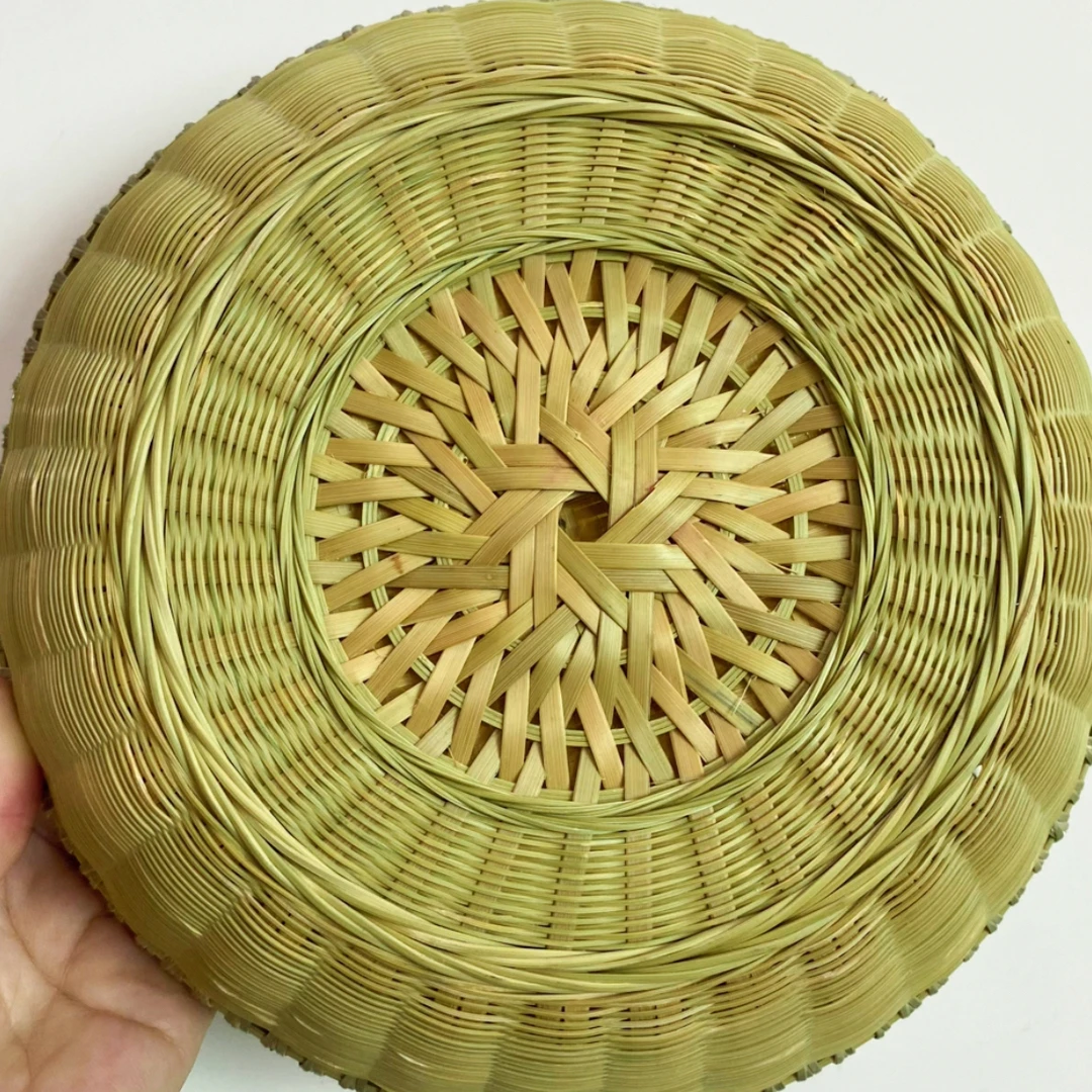 竹编精致小波浪小簸箩