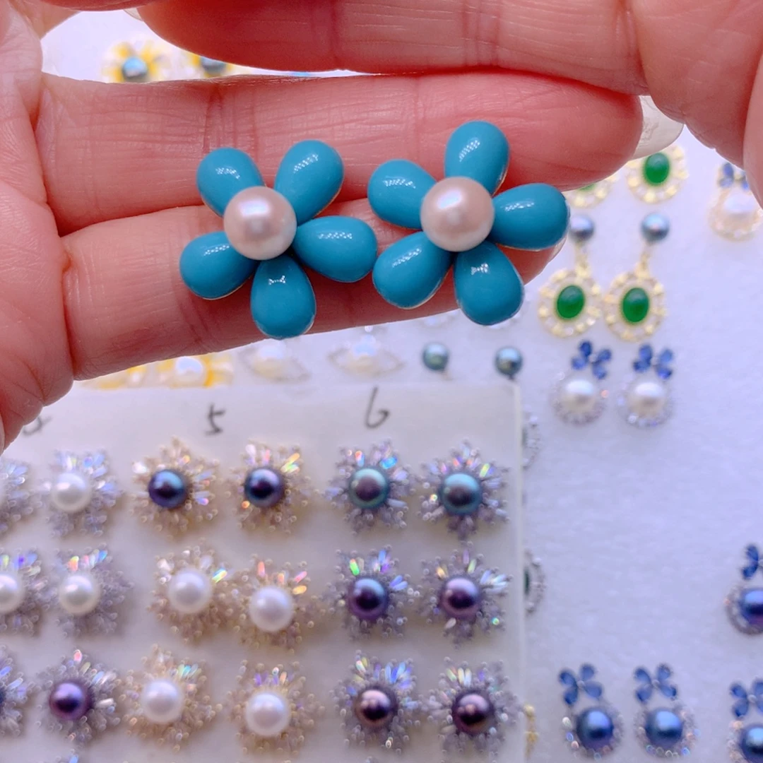 耳饰合金淡水珍珠