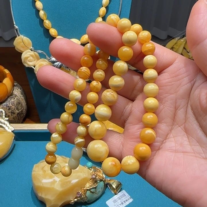 琥珀未镶嵌颈饰波兰设计款琥珀蜜蜡