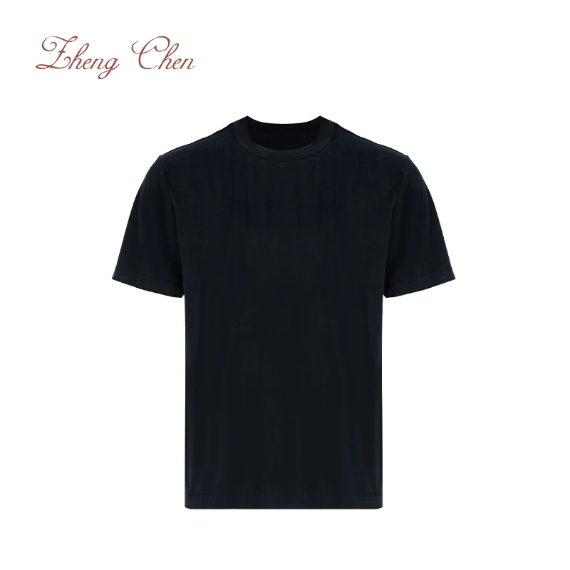 （高端黑标）意大利SJ铜氨丝埃及棉混纺雾面T恤 C-T10029