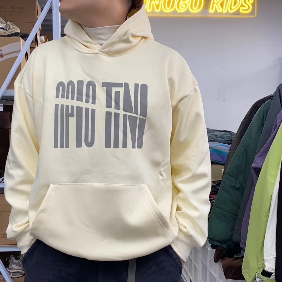特！江哇塞* 专柜高品美式高街痞帅秋冬款金丝绒连帽卫衣/男女同款