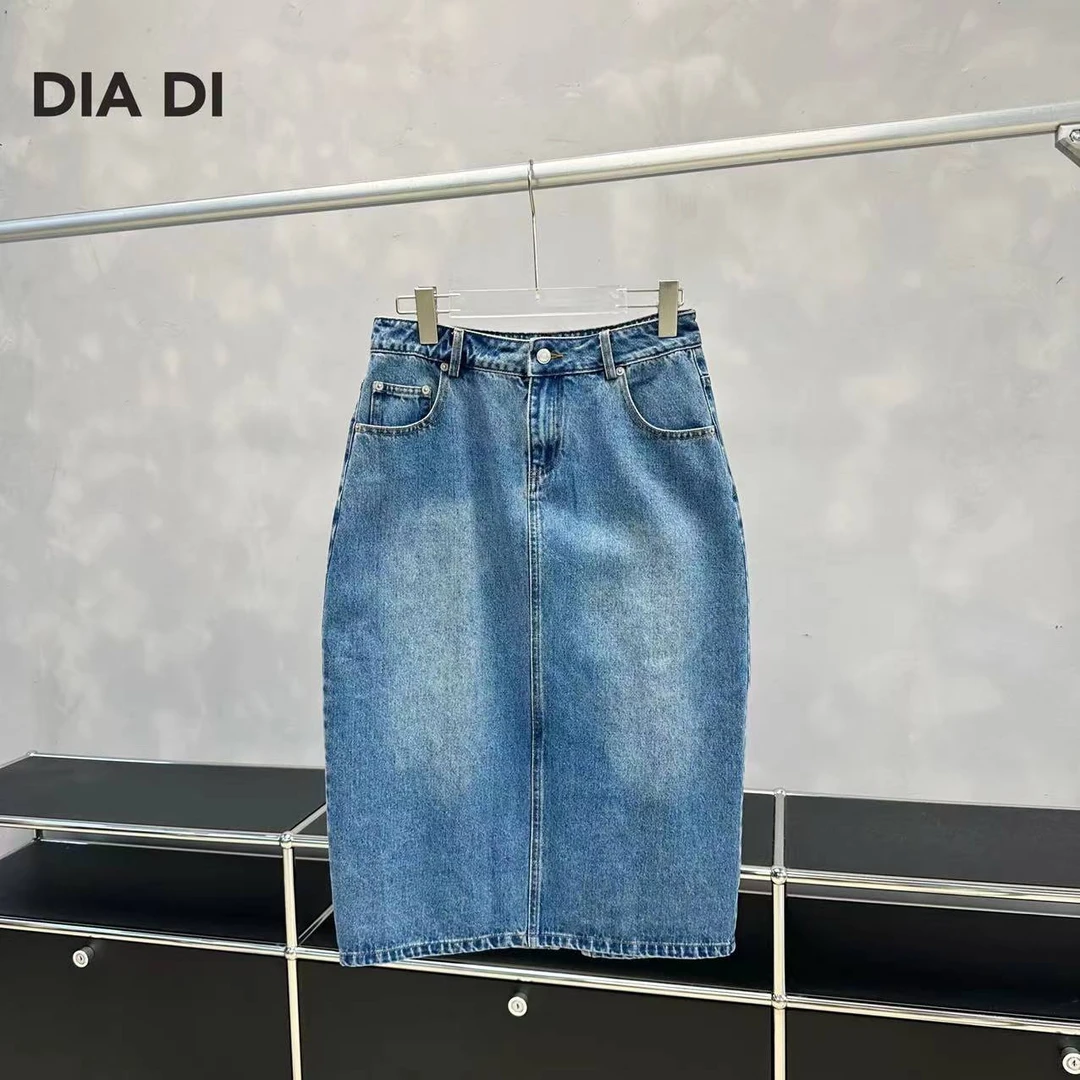 D STUDIO 浅蓝休闲牛仔半裙 D0900