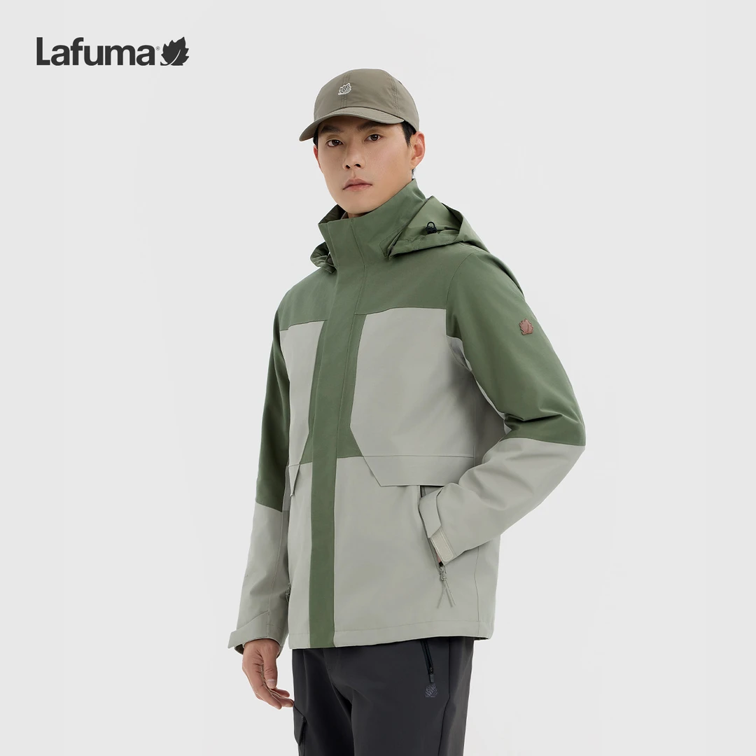 LAFUMA户外25秋冬可拆卸帽防水防风冲锋衣男士拼接外套LMJA5CS87