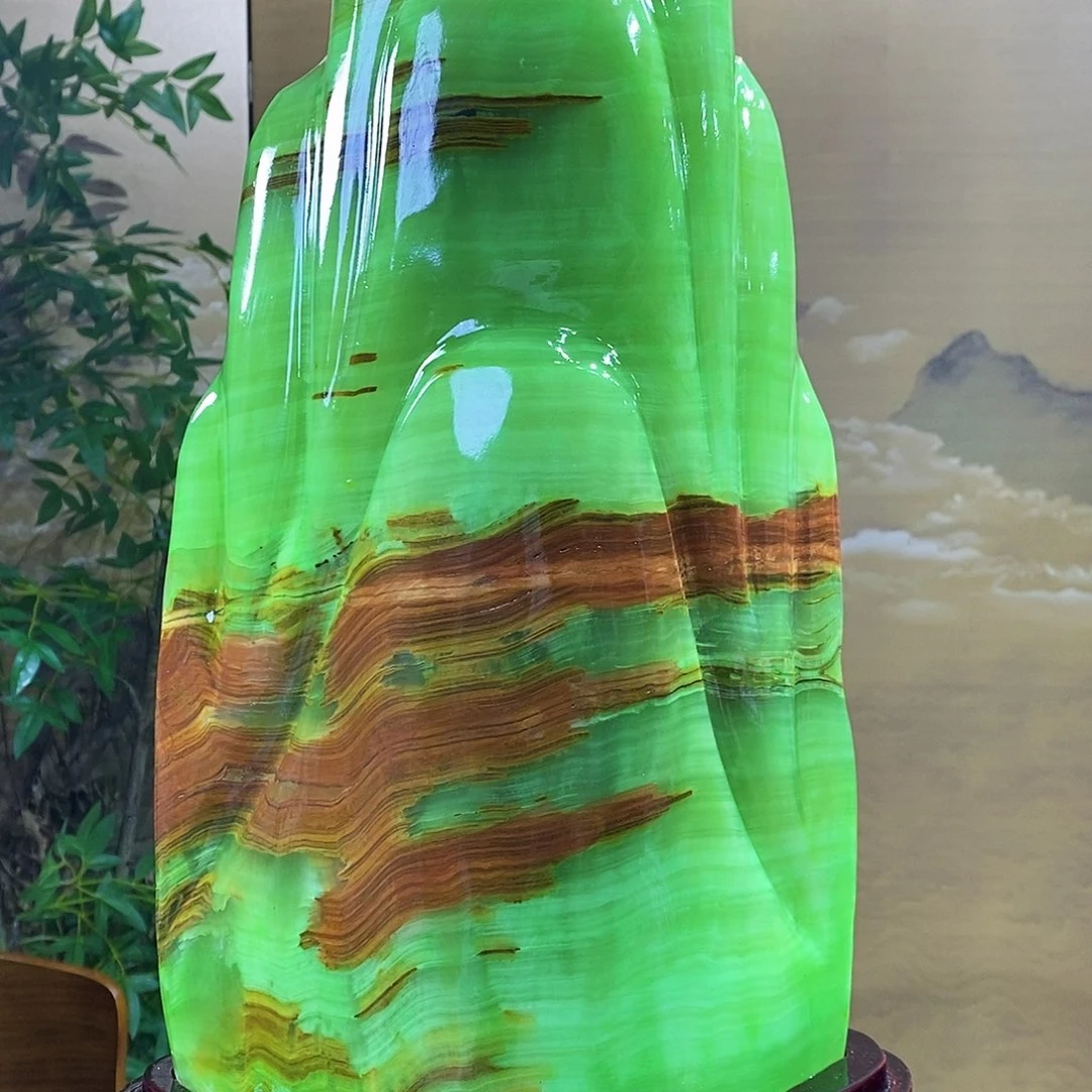 石材山水画作品摆件