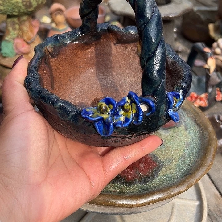 瑕疵处理高温手工粗陶花盆