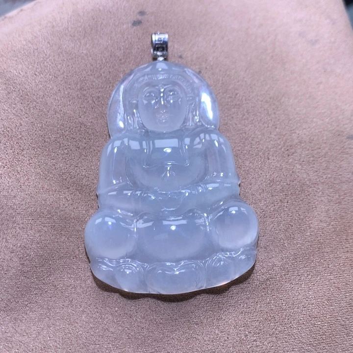 没***了颈饰18K金镶嵌翡翠缅甸翡翠