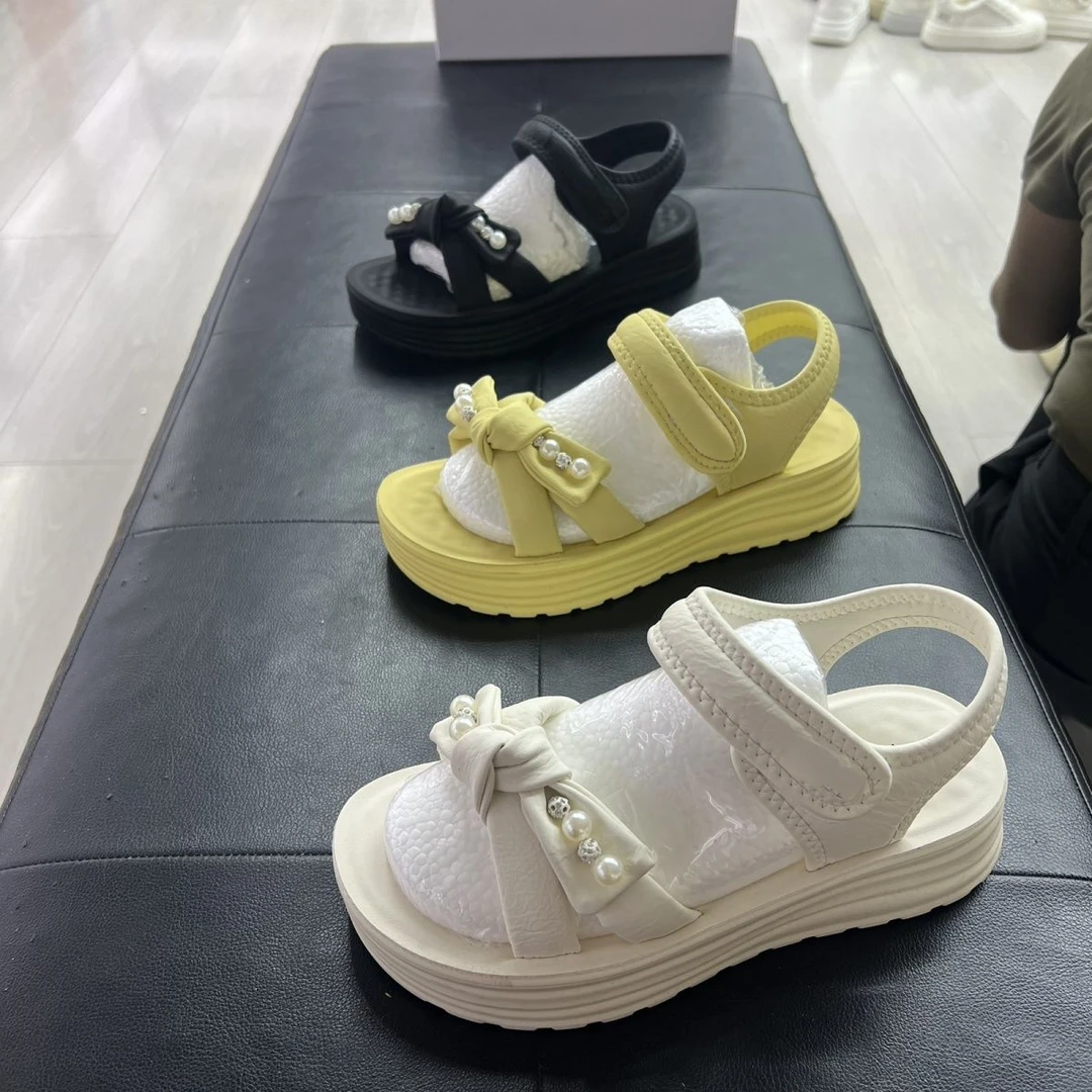 夏季新款F821法式仙女风凉鞋时尚百搭舒适魔术贴沙滩鞋