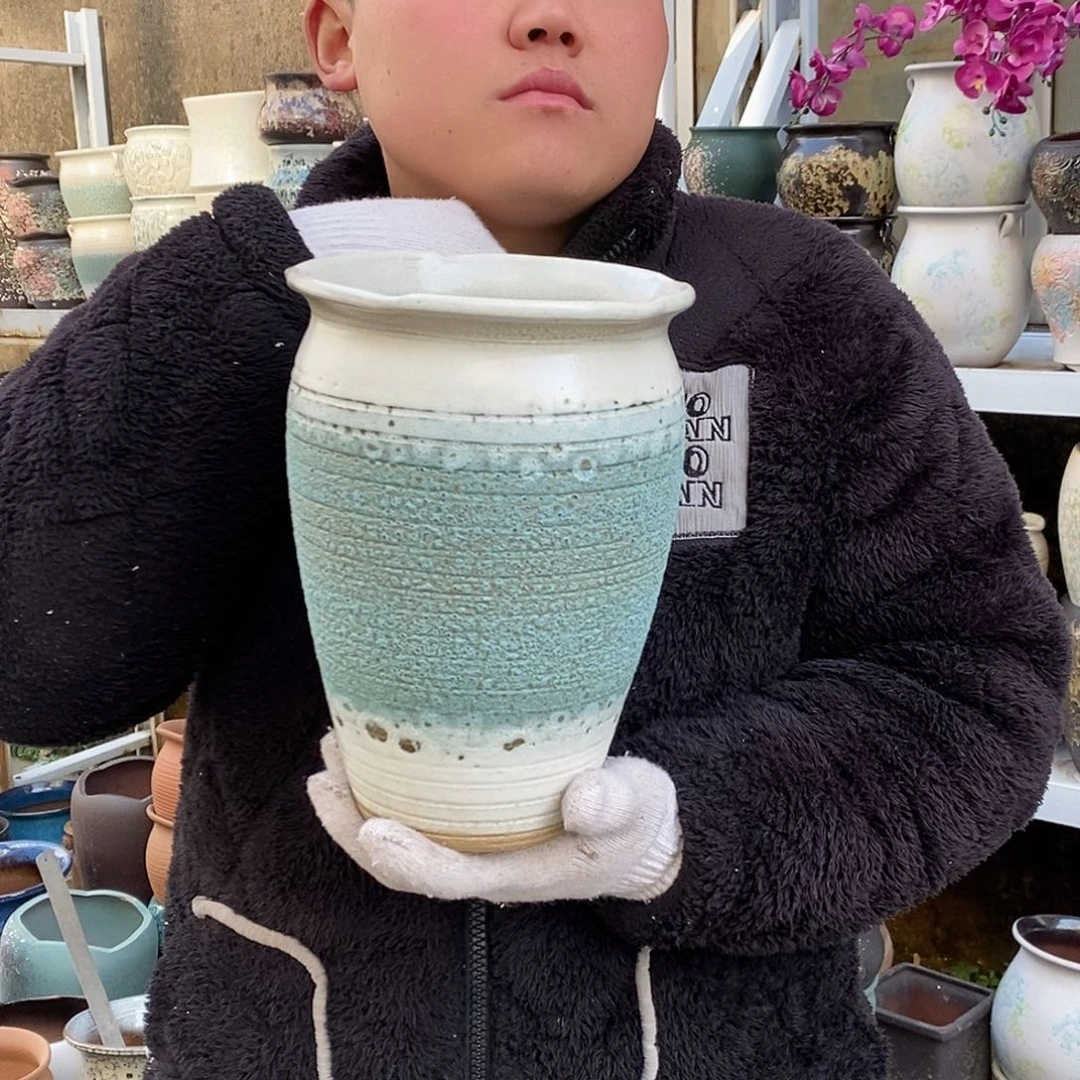 紫砂花盆口17高25瑕疵