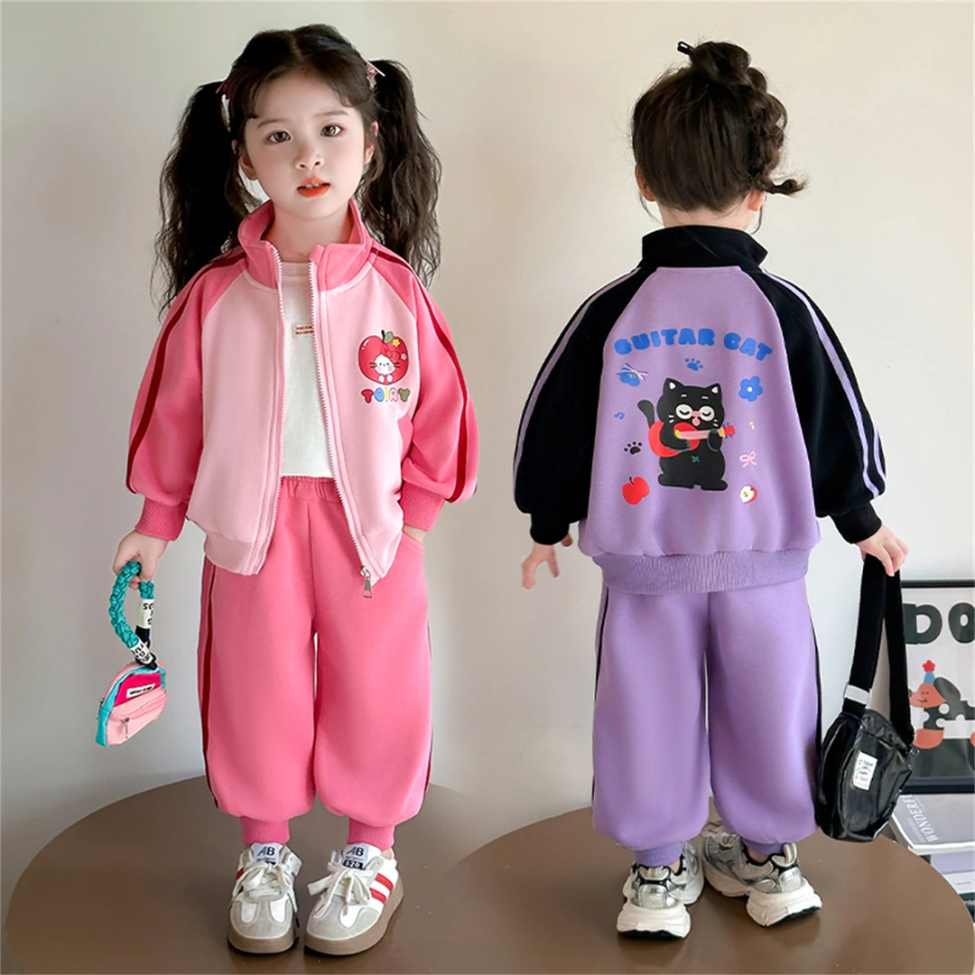 女童秋装套装2025新款3-6岁幼儿园潮款小童女宝春秋季洋气两件套