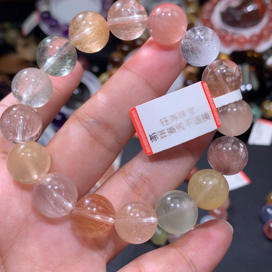 手链未镶嵌水晶彩兔毛12mm