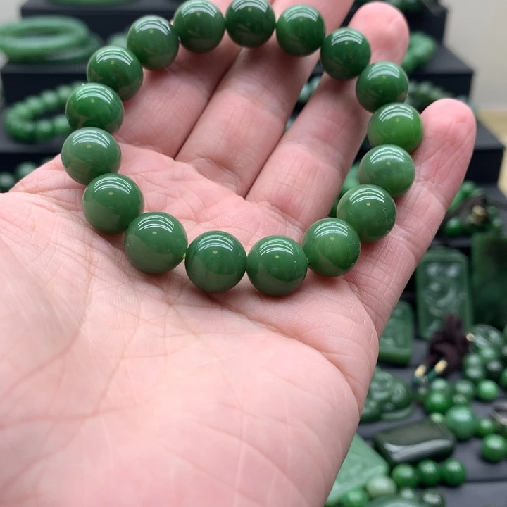 手链未镶嵌和田玉（碧玉）