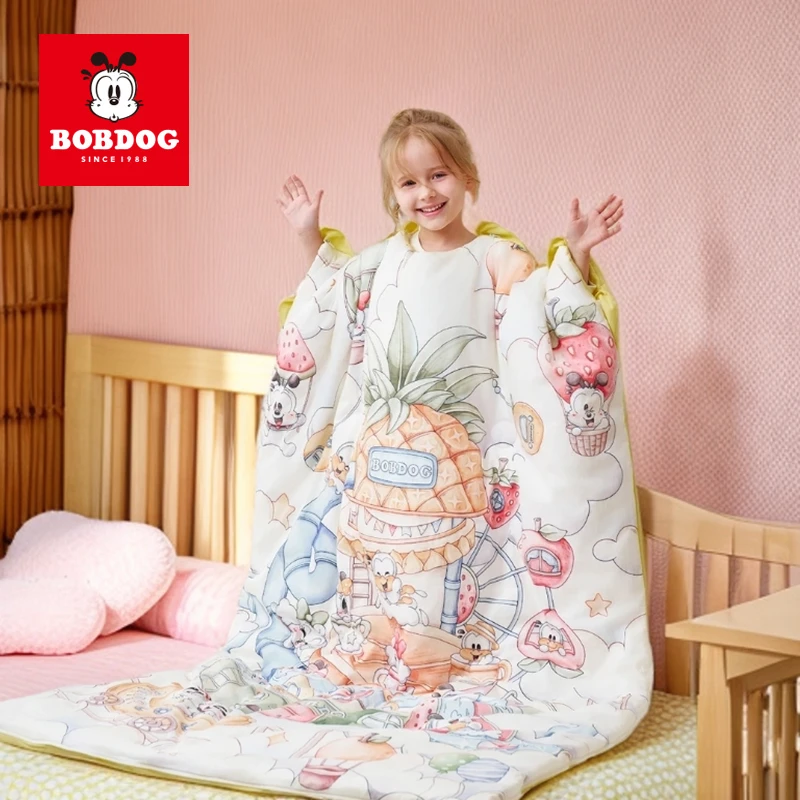 巴布豆儿童防踢被春秋中大童纯棉婴幼儿秋冬宝宝护肚睡袋被子机洗