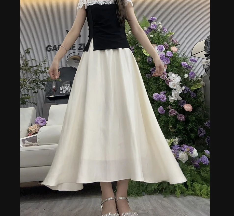 大妍定制~【富家千金】百搭高腰半身裙欧货收腰遮肉气质长裙