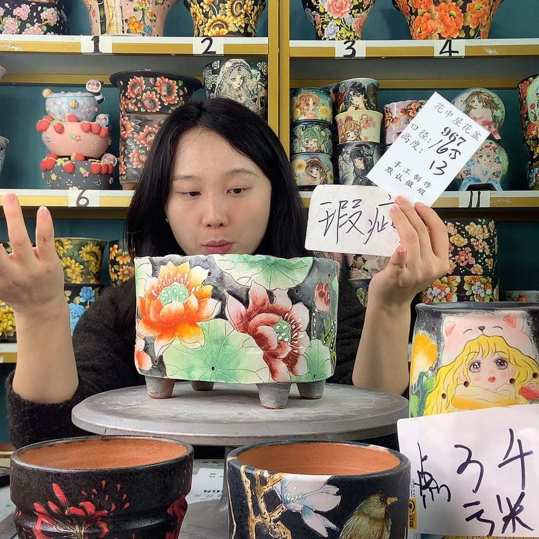 陶景德镇手工花盆967