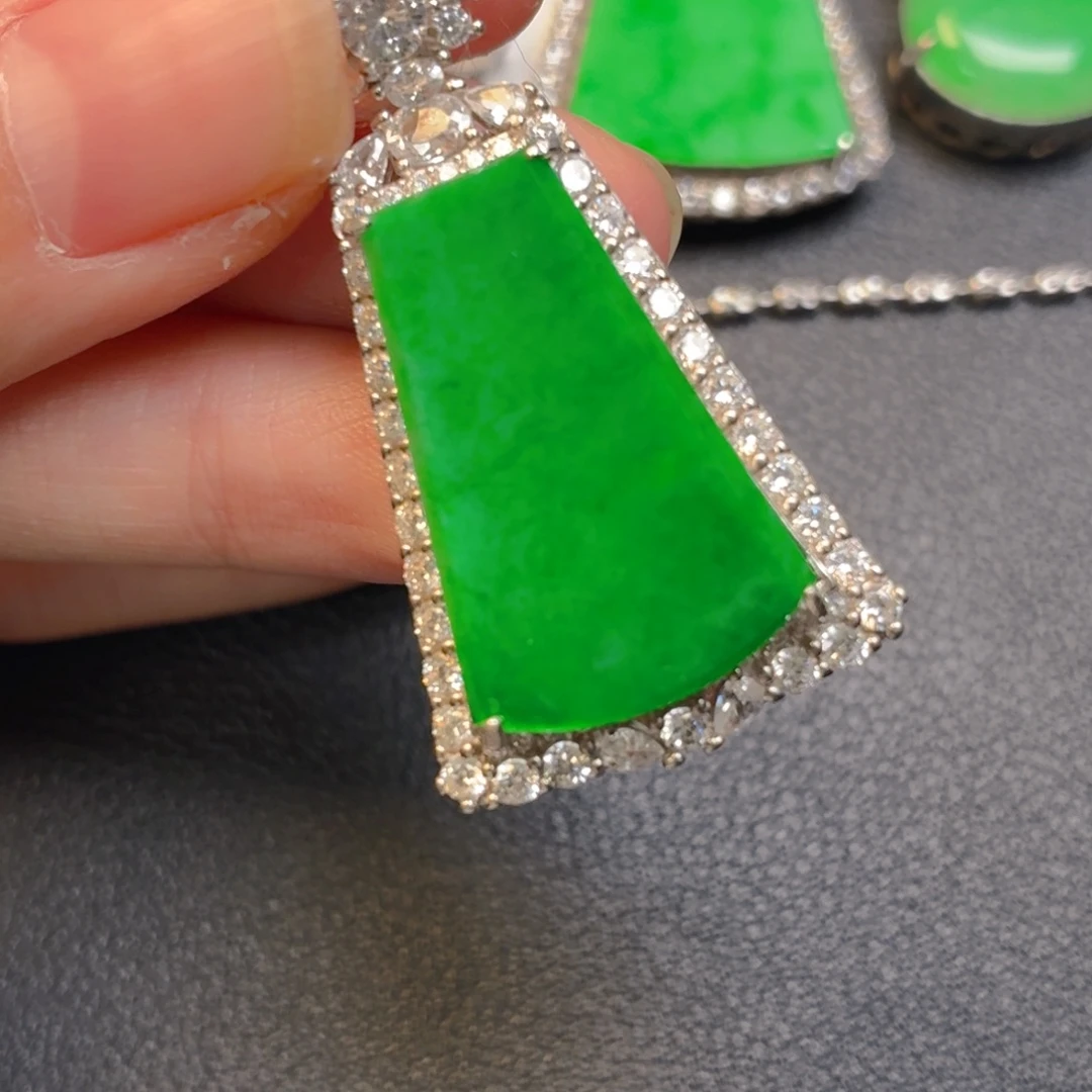 翡翠银S925镶嵌吊坠(不含链)