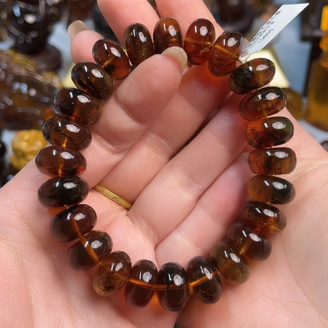 琥珀手链未镶嵌抚顺琥珀药珀手串15+