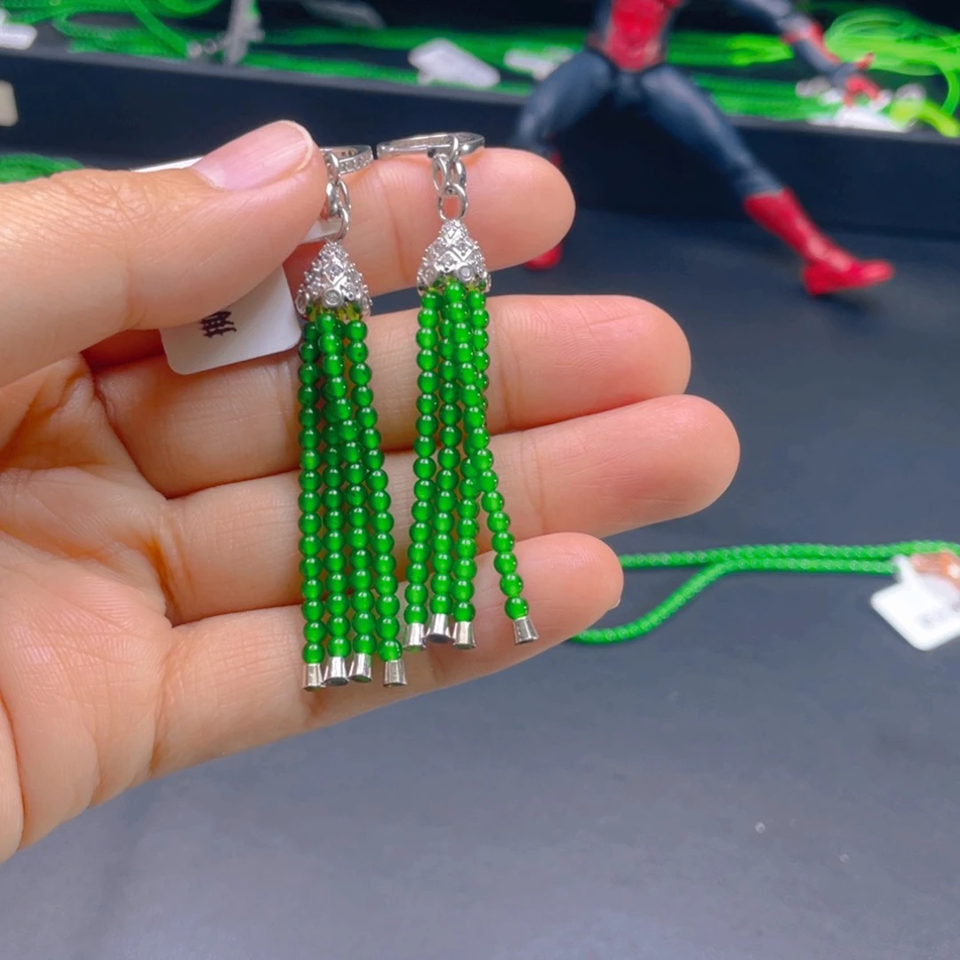 翡翠项链银S925镶嵌，1